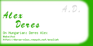 alex deres business card